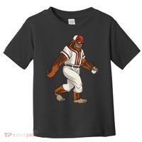 Bigfoot Baseball Sasquatch Playing Baseball Player Toddler T-Shirt thumb 0