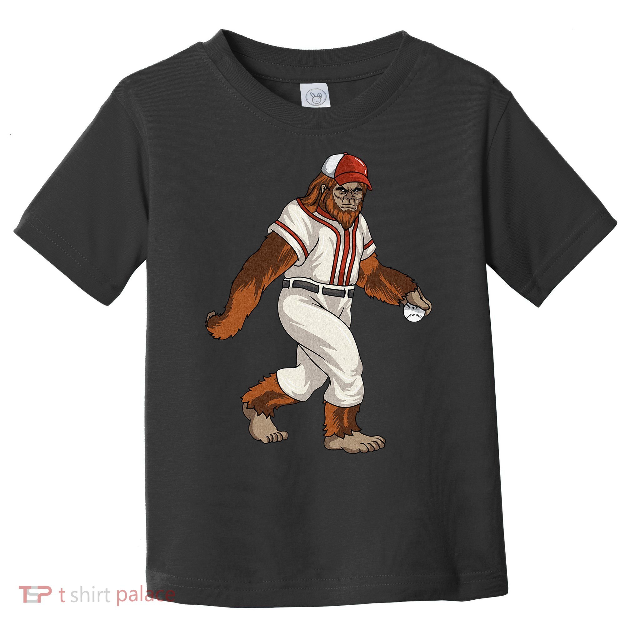 Bigfoot Baseball Sasquatch Playing Baseball Player Toddler T-Shirt