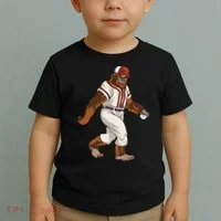 Bigfoot Baseball Sasquatch Playing Baseball Player Toddler T-Shirt thumb 2