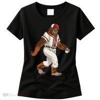Bigfoot Baseball Sasquatch Playing Baseball Player Women's T-Shirt thumb 0