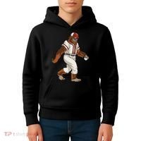 Bigfoot Baseball Sasquatch Playing Baseball Player Kids Hoodie thumb 4