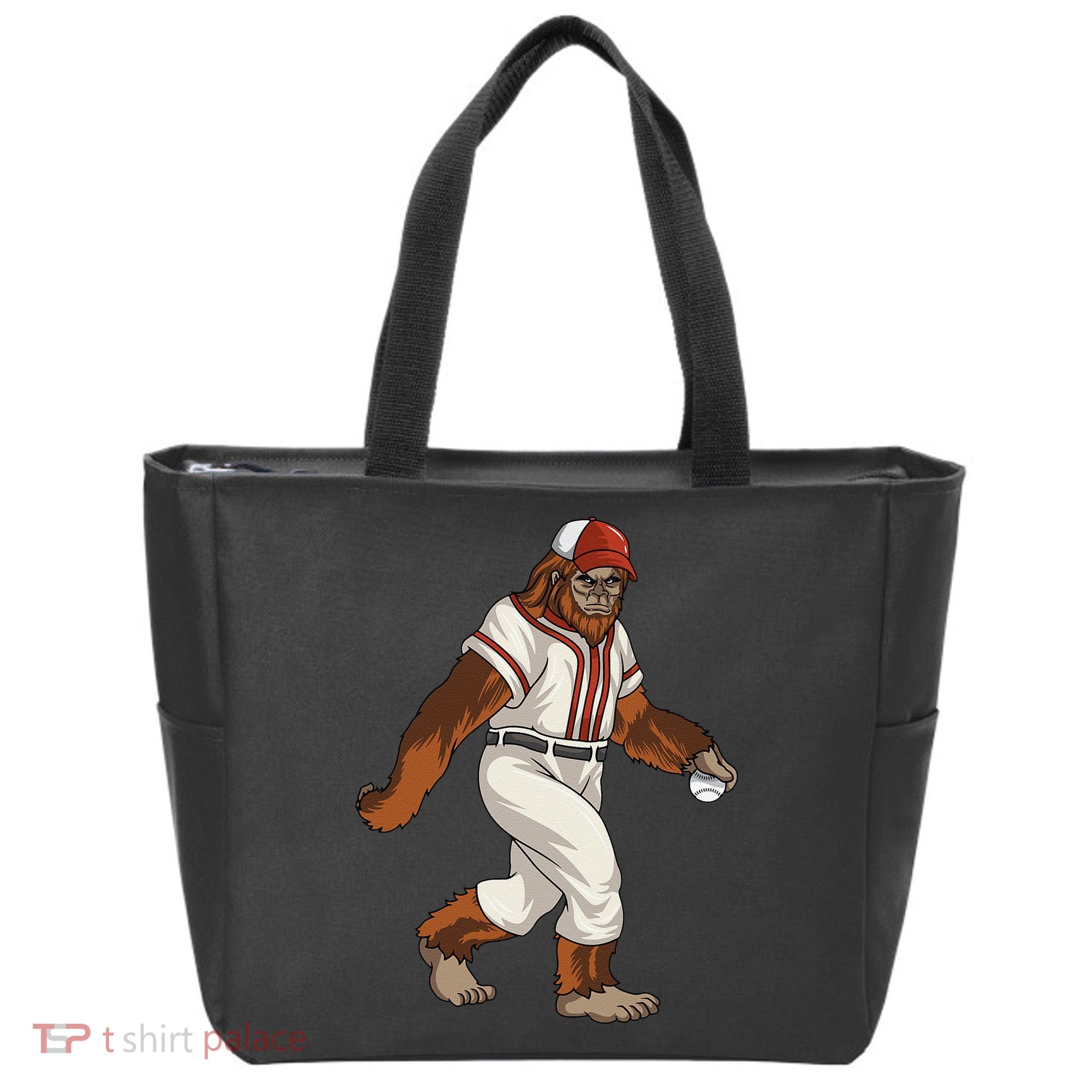 Bigfoot Baseball Sasquatch Playing Baseball Player Tote Bag