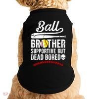 Ball Brother Supportive But Bored Softball Baseball Brother Gift Doggie Tank thumb 0