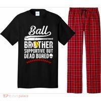 Ball Brother Supportive But Bored Softball Baseball Brother Gift Pajama Set thumb 0