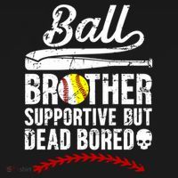 Ball Brother Supportive But Bored Softball Baseball Brother Gift Women's Hoodie thumb 2