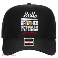 Ball Brother Supportive But Bored Softball Baseball Brother Gift Hat thumb 0