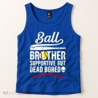 Ball Brother Supportive But Bored Softball Baseball Brother Gift Tank Top thumb 2
