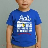 Ball Brother Supportive But Bored Softball Baseball Brother Gift Toddler T-Shirt thumb 2