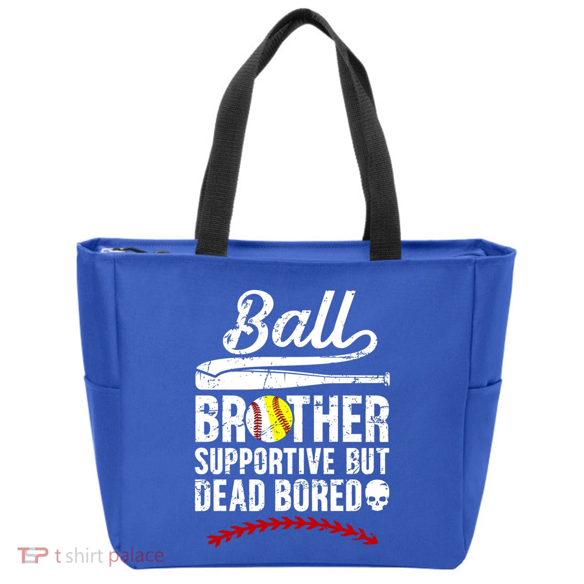 Ball Brother Supportive But Bored Softball Baseball Brother Gift Tote Bag