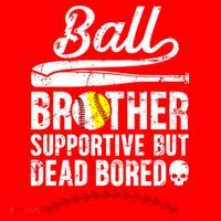 Ball Brother Supportive But Bored Softball Baseball Brother Gift Santa Hat thumb 1