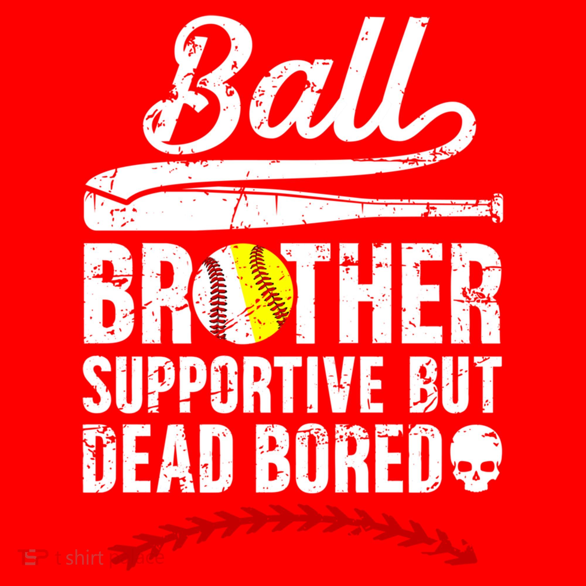 Ball Brother Supportive But Bored Softball Baseball Brother Gift Santa Hat