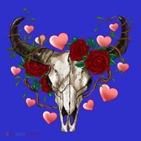 Boho Bull Skull Roses Heart Western Country Valentines Day Meaningful Gift Tank Top thumb 6