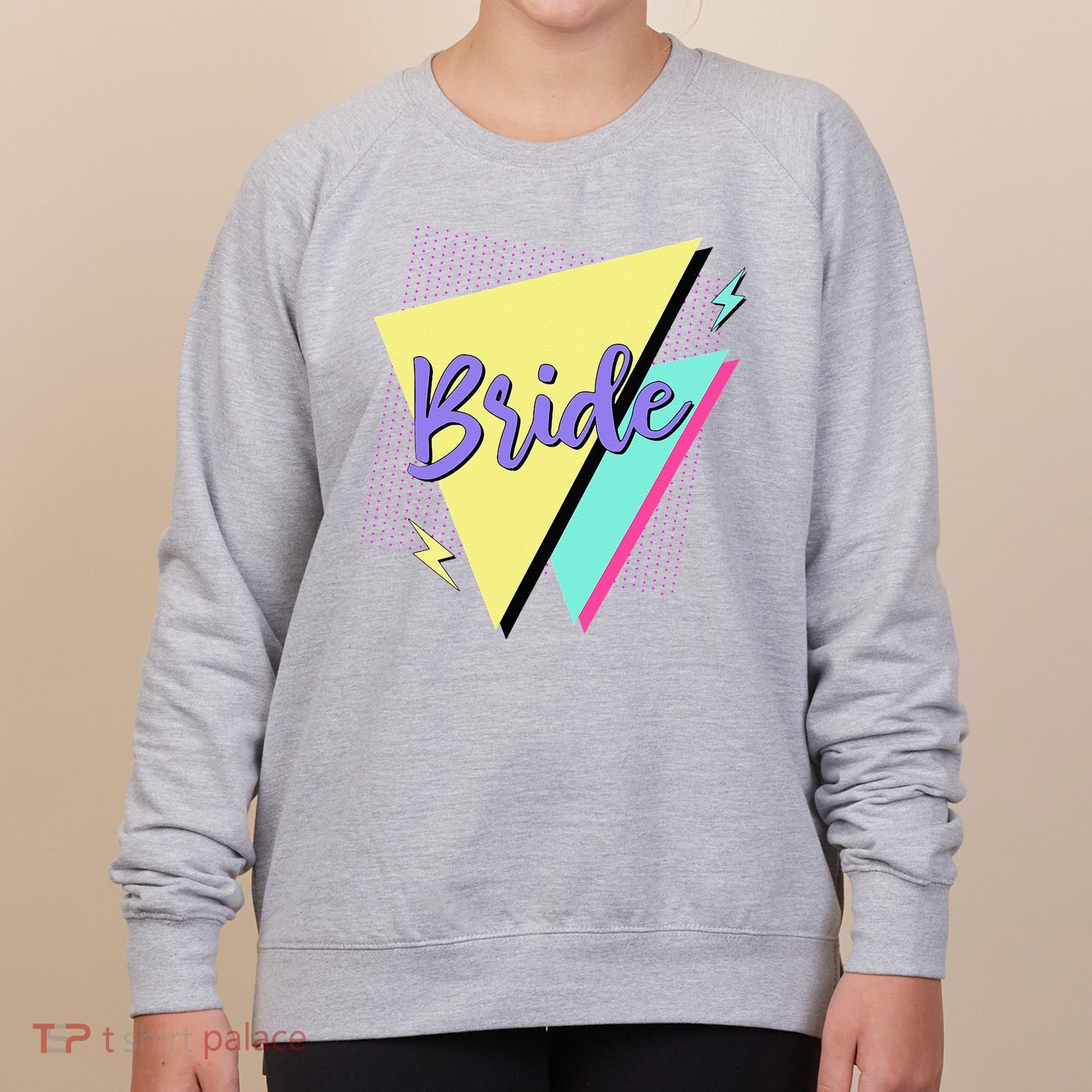 Bride & Bride Squad Retro 90’s Bachelorette Party Matching Women's Sweatshirt