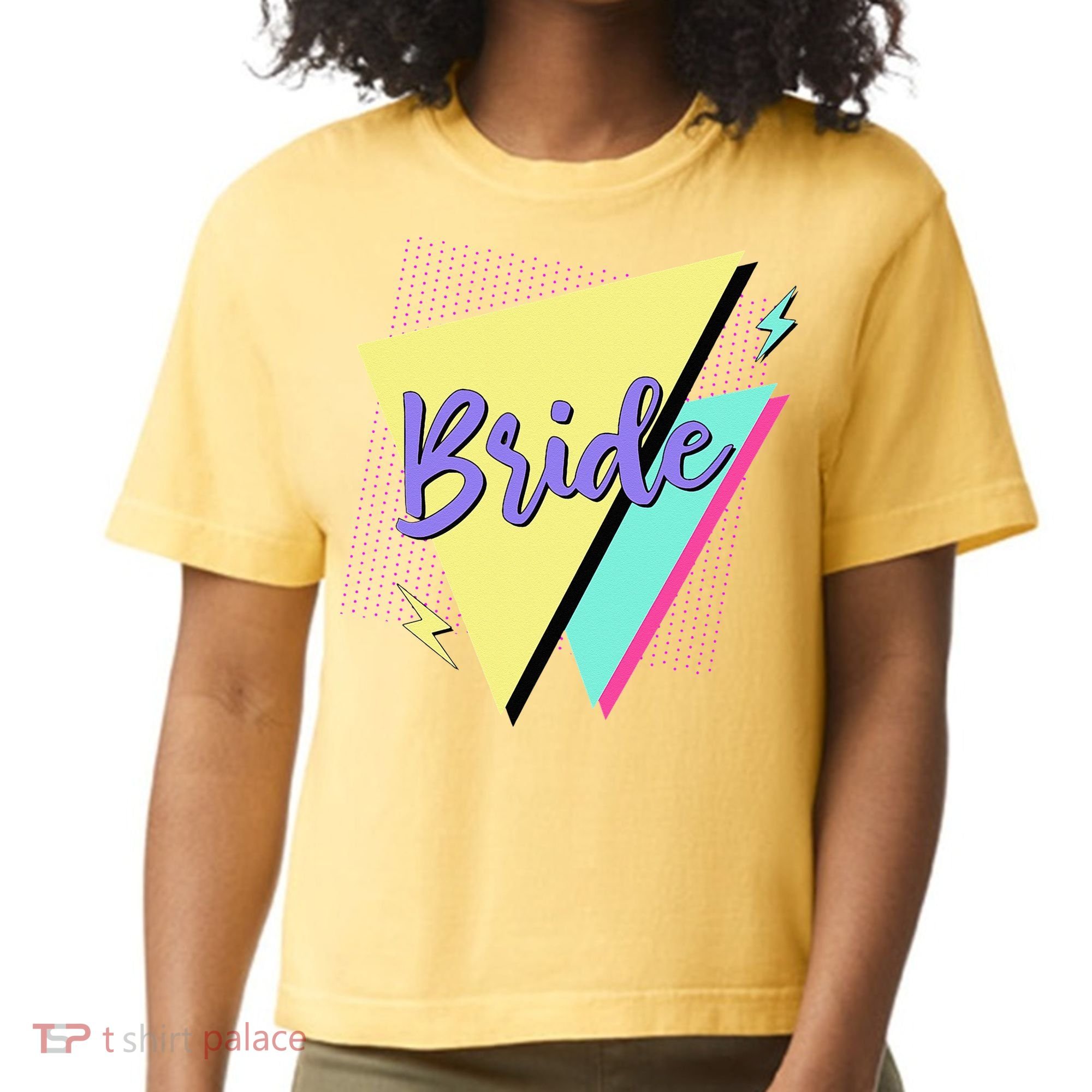 Bride & Bride Squad Retro 90’s Bachelorette Party Matching Comfort Colors Boxy T-Shirt