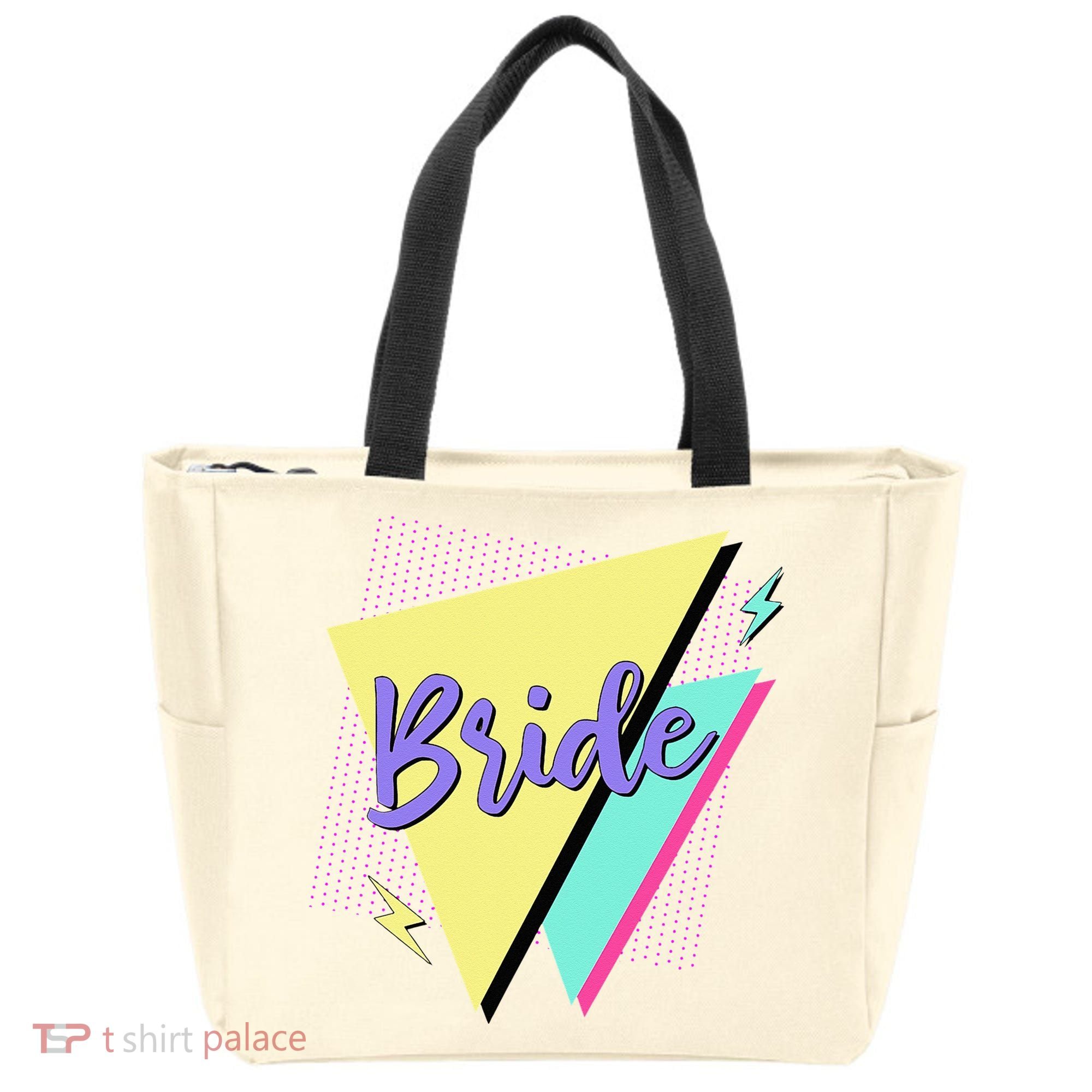 Bride & Bride Squad Retro 90’s Bachelorette Party Matching Tote Bag