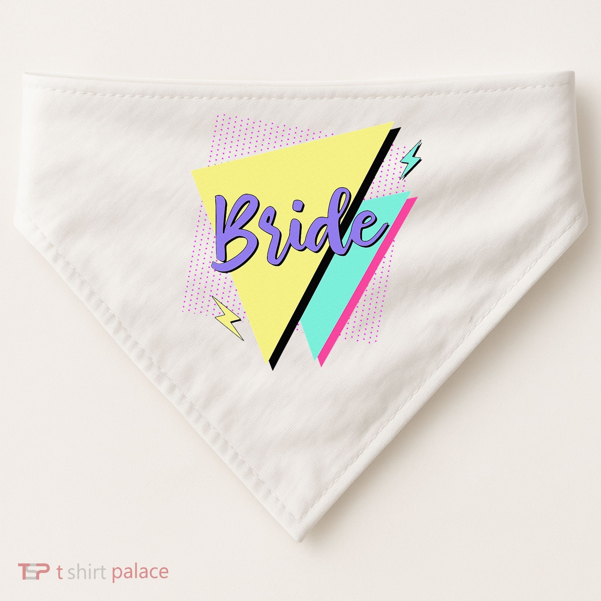 Bride & Bride Squad Retro 90’s Bachelorette Party Matching USA-Made Doggie Bandana