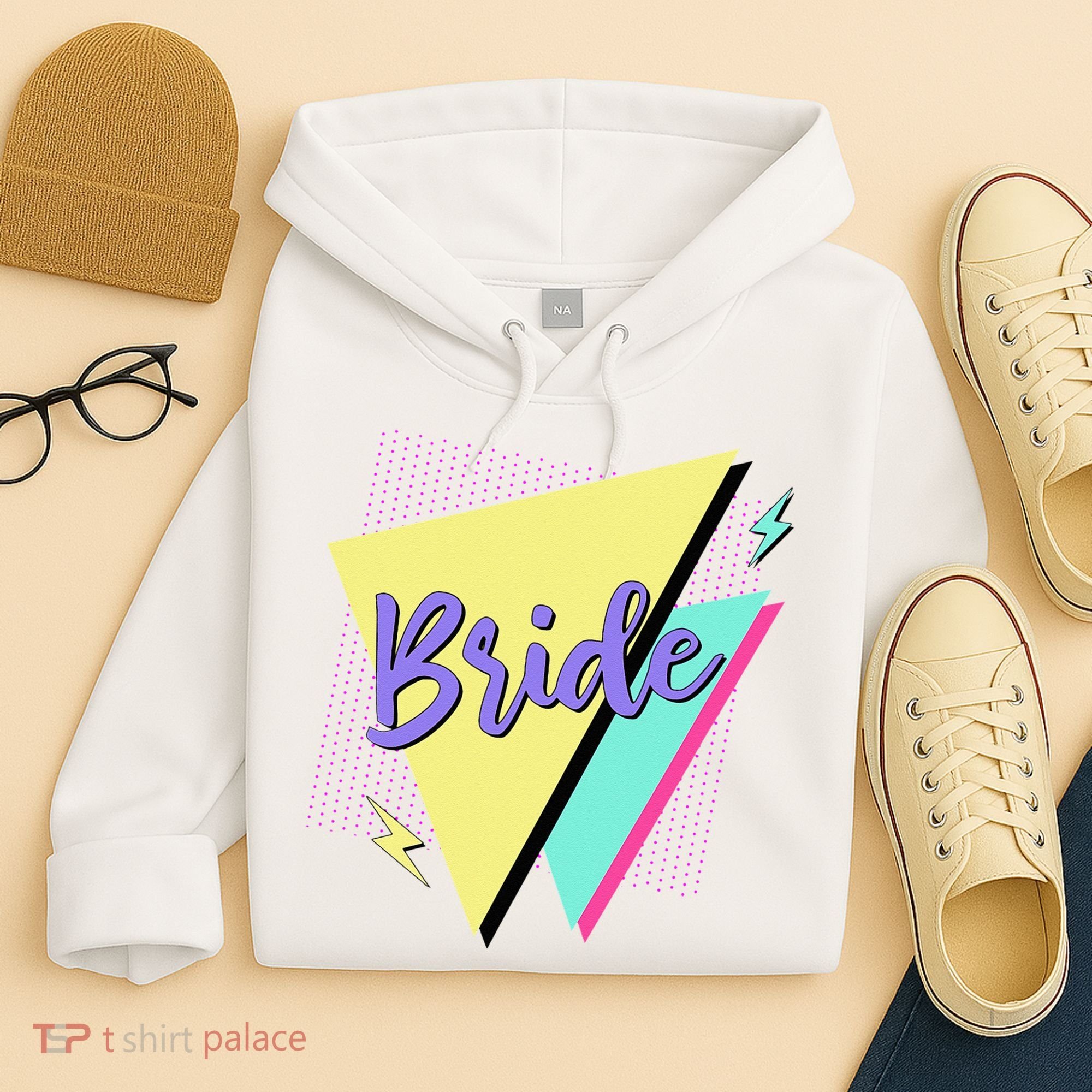Bride & Bride Squad Retro 90’s Bachelorette Party Matching Hoodie