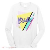 Bride & Bride Squad Retro 90’s Bachelorette Party Matching Long Sleeve Shirt thumb 0