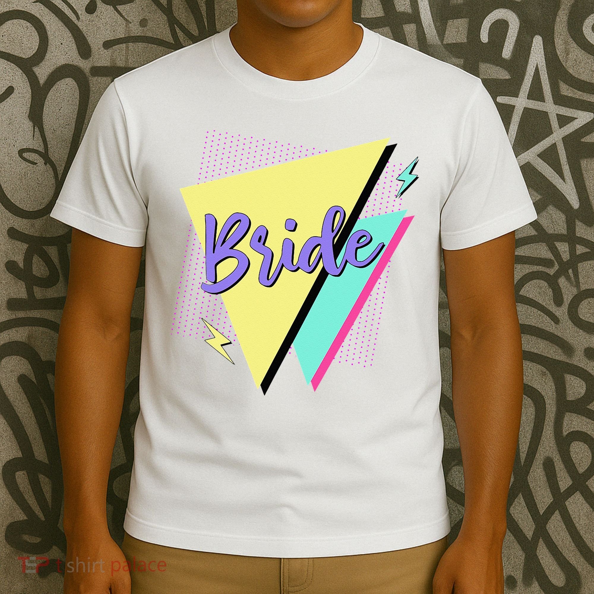 Bride & Bride Squad Retro 90’s Bachelorette Party Matching T-Shirt