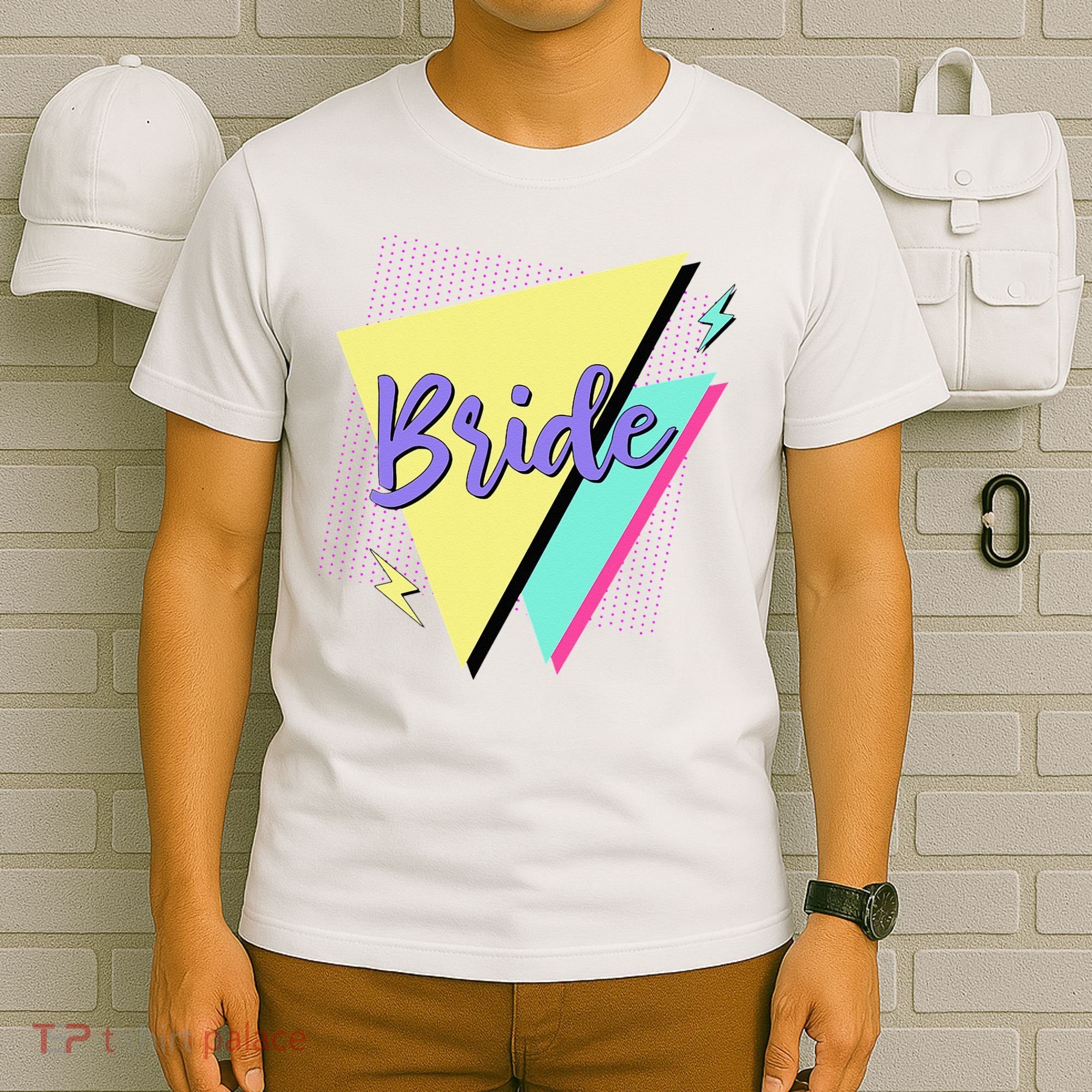 Bride & Bride Squad Retro 90’s Bachelorette Party Matching T-Shirt