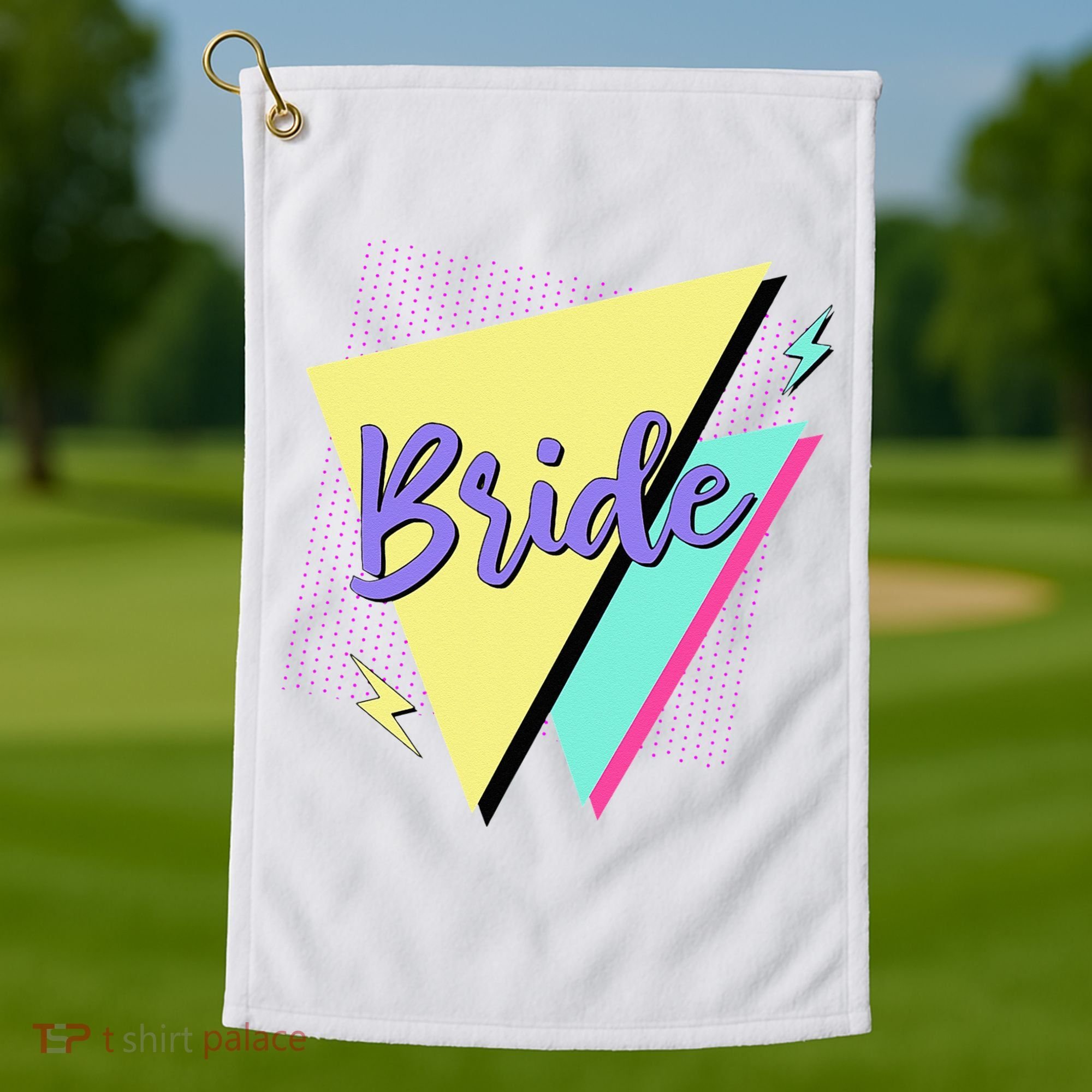 Bride & Bride Squad Retro 90’s Bachelorette Party Matching Golf Towel