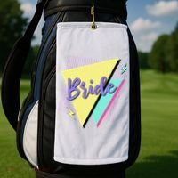 Bride & Bride Squad Retro 90’s Bachelorette Party Matching Golf Towel thumb 2