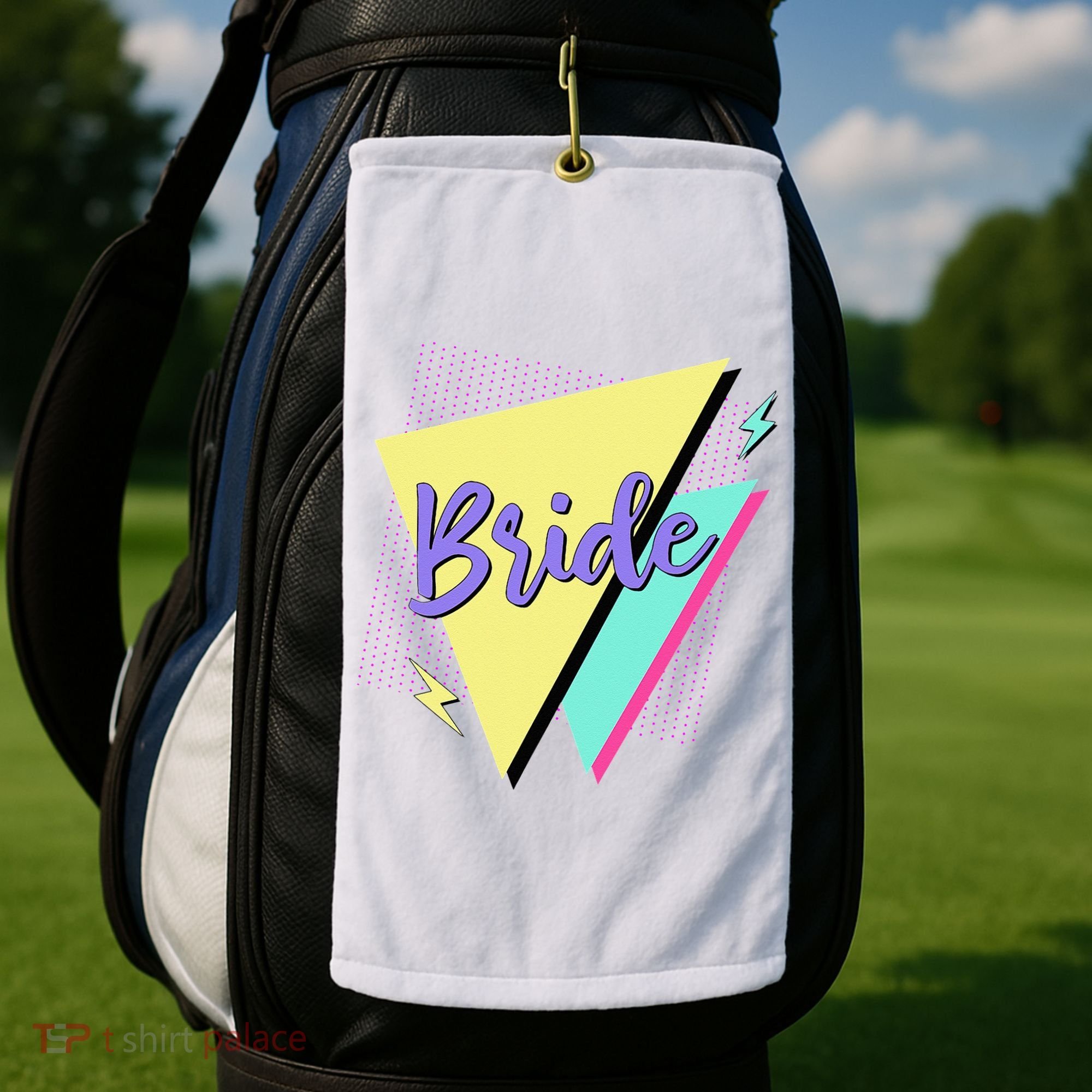 Bride & Bride Squad Retro 90’s Bachelorette Party Matching Golf Towel