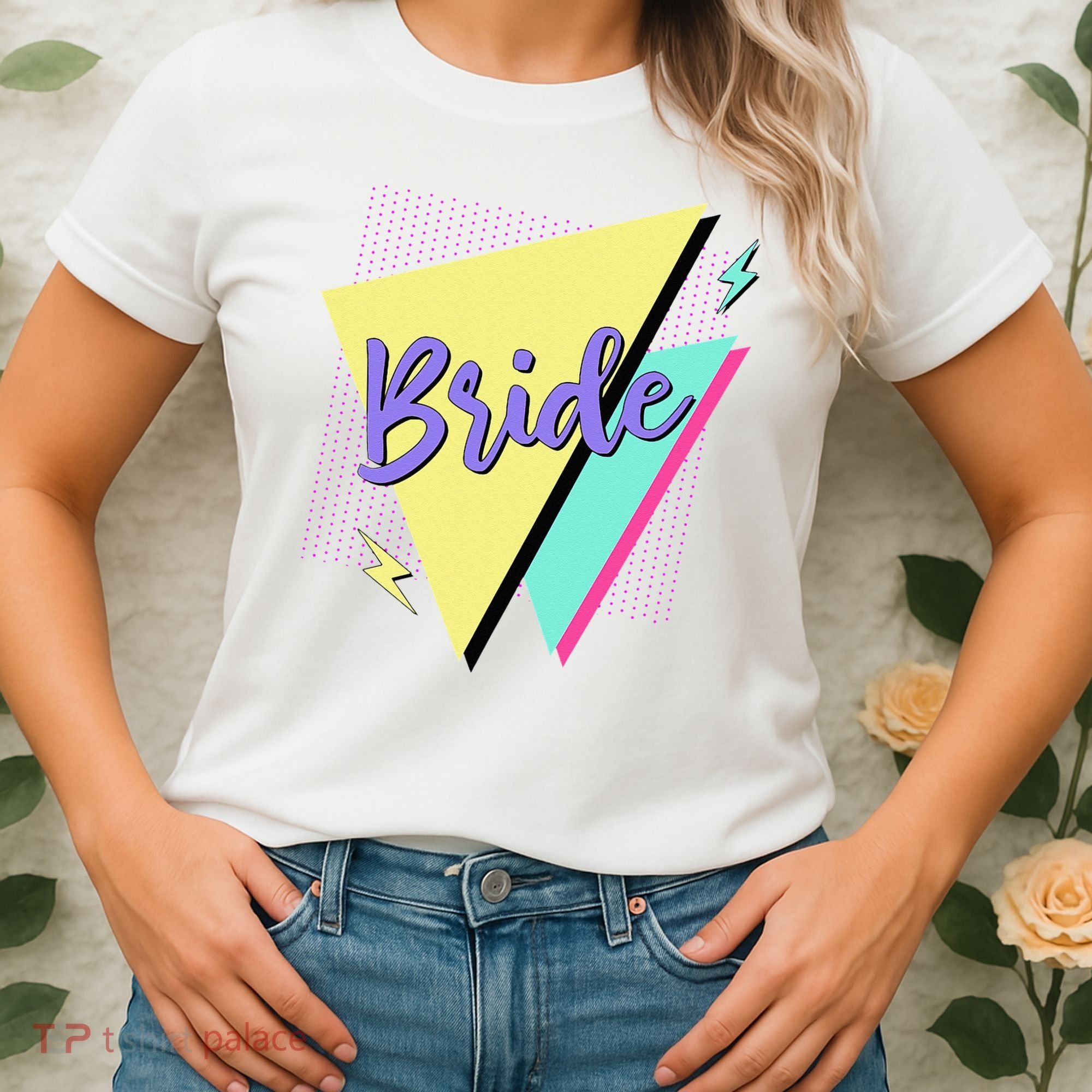 Bride & Bride Squad Retro 90’s Bachelorette Party Matching Women's T-Shirt