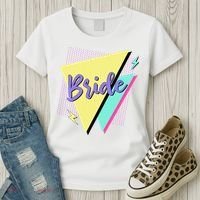Bride & Bride Squad Retro 90’s Bachelorette Party Matching Women's T-Shirt thumb 3