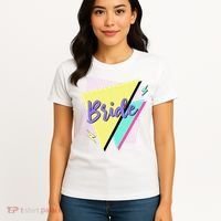Bride & Bride Squad Retro 90’s Bachelorette Party Matching Women's T-Shirt thumb 4
