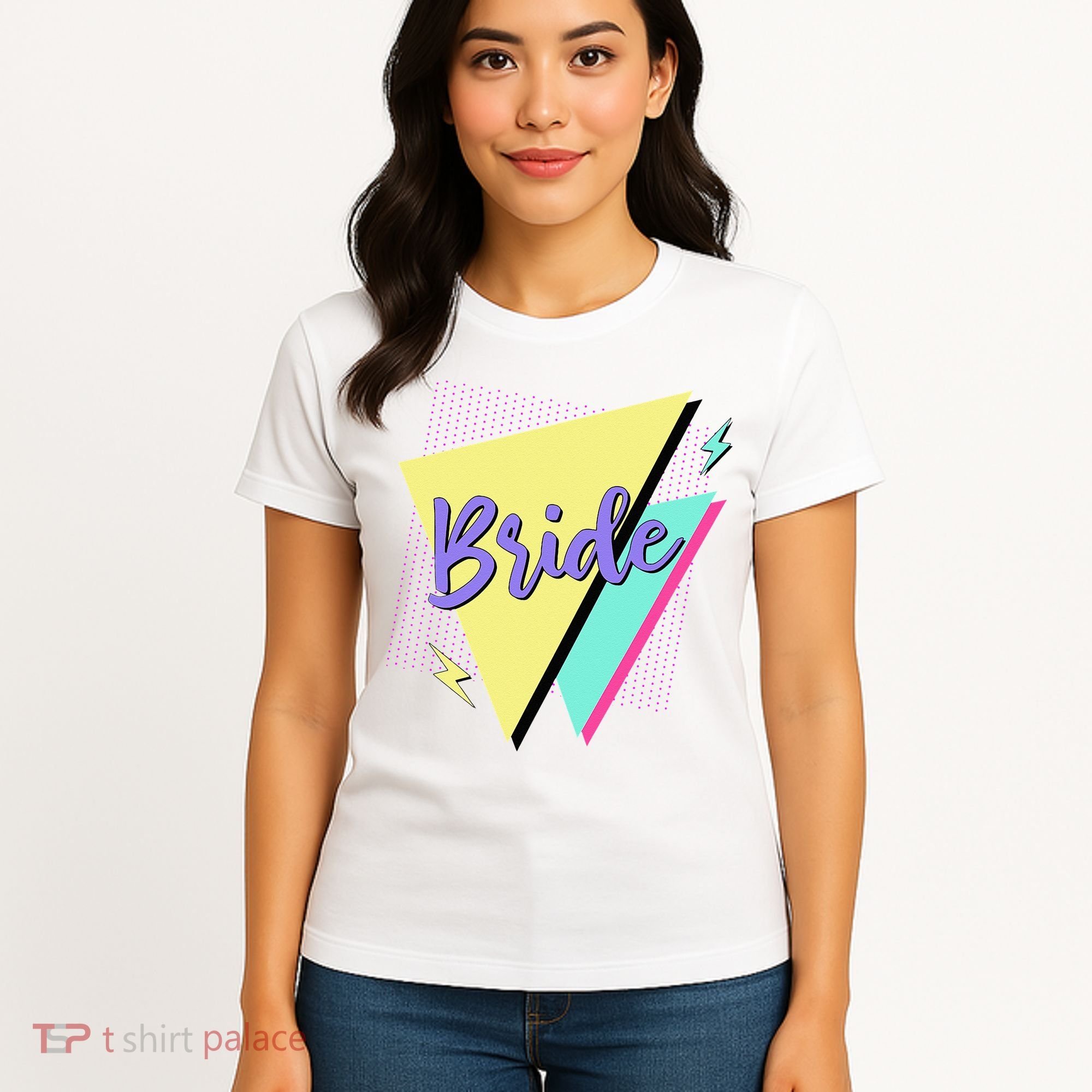Bride & Bride Squad Retro 90’s Bachelorette Party Matching Women's T-Shirt