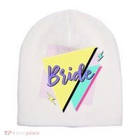 Bride & Bride Squad Retro 90’s Bachelorette Party Matching Short Acrylic Beanie thumb 0