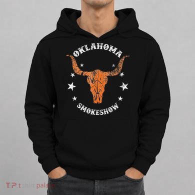Boho Bull Skull Cow Oklahoma Smokeshow Western Country Hoodie