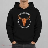 Boho Bull Skull Cow Oklahoma Smokeshow Western Country Hoodie thumb 0
