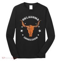 Boho Bull Skull Cow Oklahoma Smokeshow Western Country Long Sleeve Shirt thumb 0
