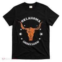 Boho Bull Skull Cow Oklahoma Smokeshow Western Country T-Shirt thumb 0
