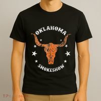 Boho Bull Skull Cow Oklahoma Smokeshow Western Country T-Shirt thumb 3