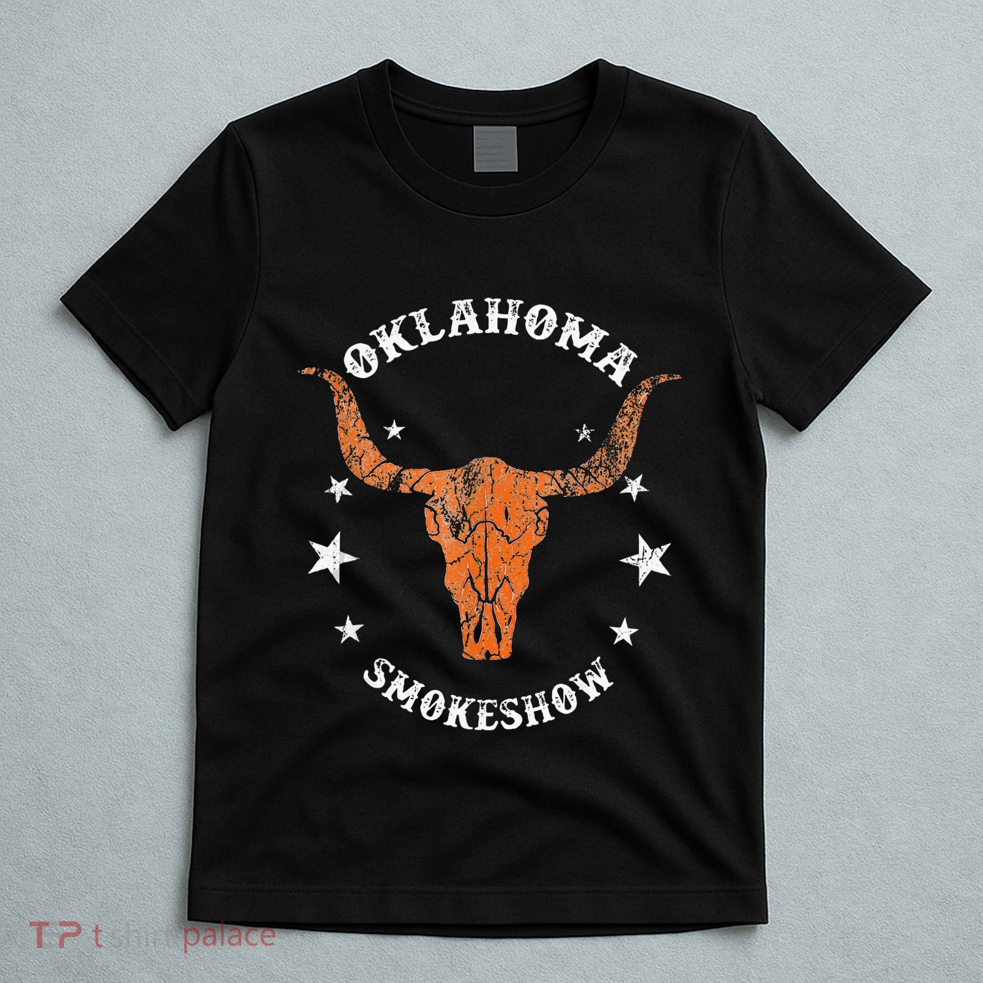 Boho Bull Skull Cow Oklahoma Smokeshow Western Country T-Shirt