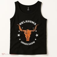 Boho Bull Skull Cow Oklahoma Smokeshow Western Country Tank Top thumb 2