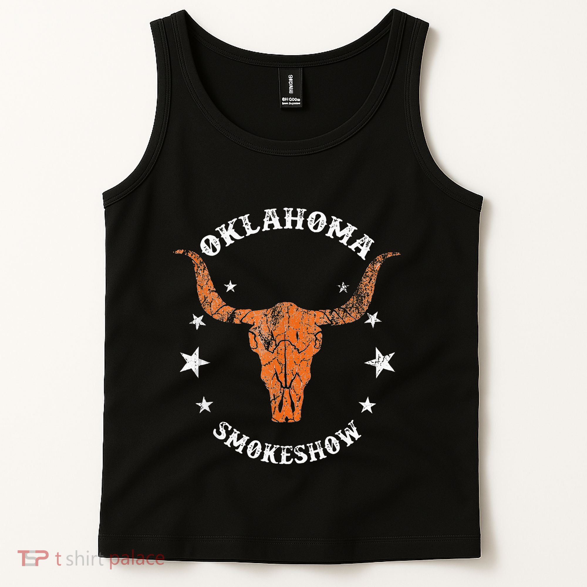 Boho Bull Skull Cow Oklahoma Smokeshow Western Country Tank Top