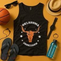 Boho Bull Skull Cow Oklahoma Smokeshow Western Country Tank Top thumb 4