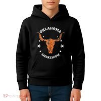 Boho Bull Skull Cow Oklahoma Smokeshow Western Country Kids Hoodie thumb 4