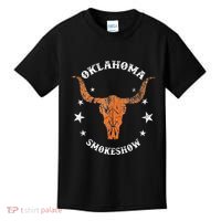 Boho Bull Skull Cow Oklahoma Smokeshow Western Country Kids T-Shirt thumb 0