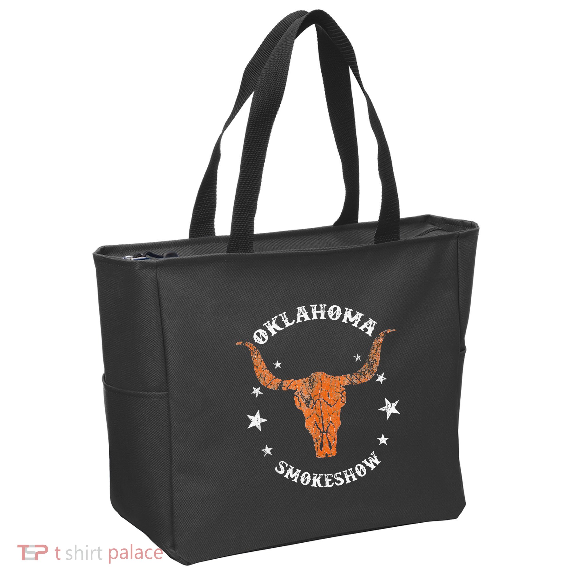 Boho Bull Skull Cow Oklahoma Smokeshow Western Country Tote Bag