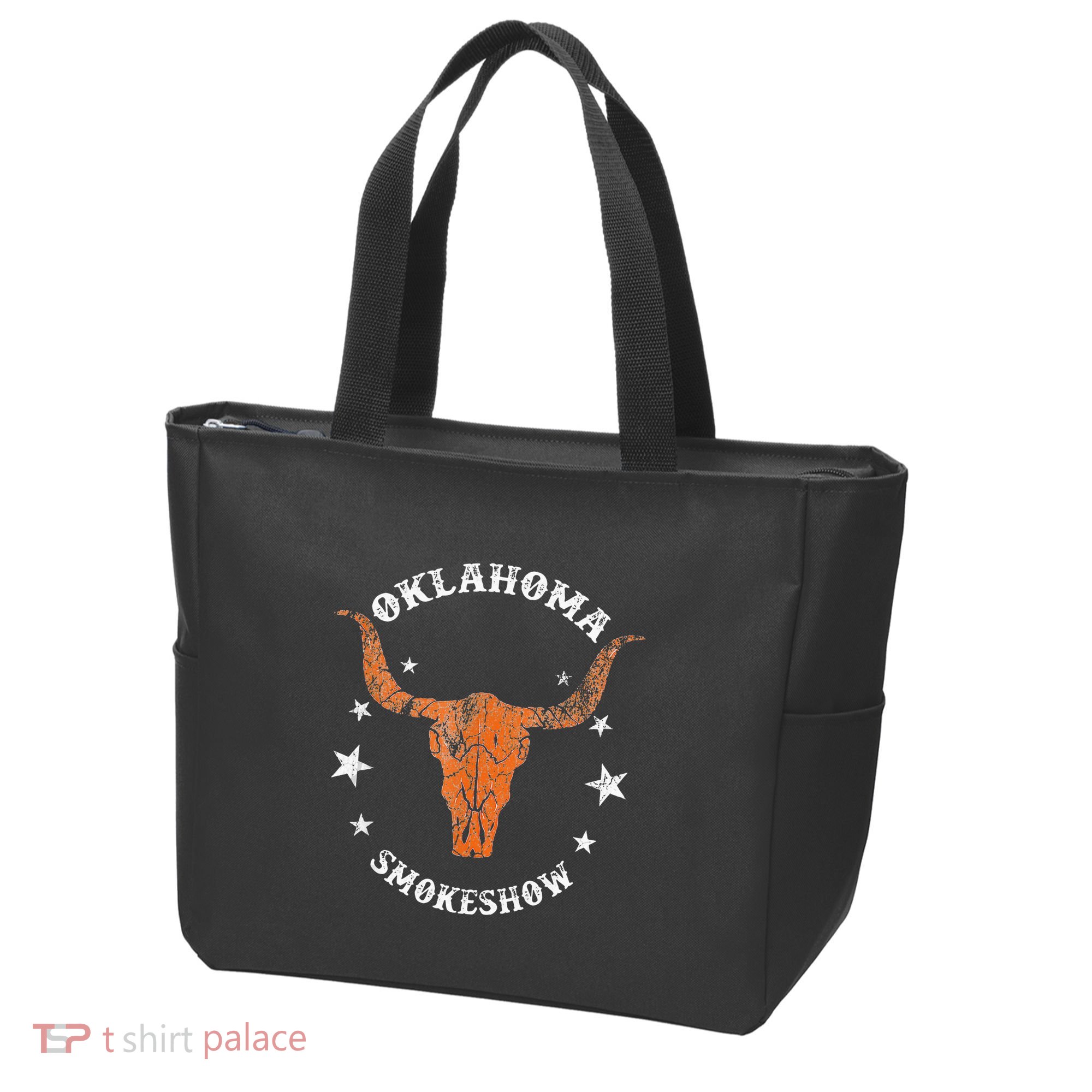 Boho Bull Skull Cow Oklahoma Smokeshow Western Country Tote Bag