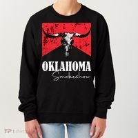 Boho Bull Skull Cow Oklahoma Smokeshow Western Country Women's Sweatshirt thumb 0