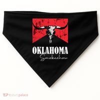 Boho Bull Skull Cow Oklahoma Smokeshow Western Country USA-Made Doggie Bandana thumb 0