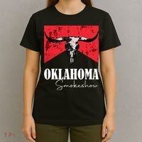 Boho Bull Skull Cow Oklahoma Smokeshow Western Country T-Shirt thumb 4