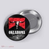 Boho Bull Skull Cow Oklahoma Smokeshow Western Country Button thumb 0