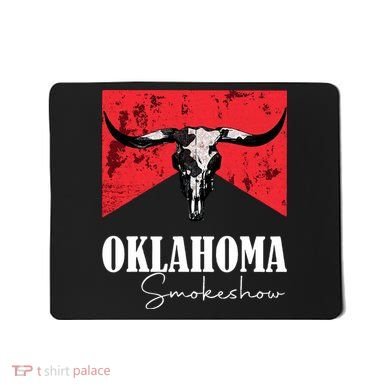 Boho Bull Skull Cow Oklahoma Smokeshow Western Country Mousepad